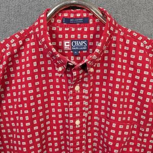 Vintage Chaps Ralph Lauren Shirt XL Gems Geometric All Over Print Gemstones